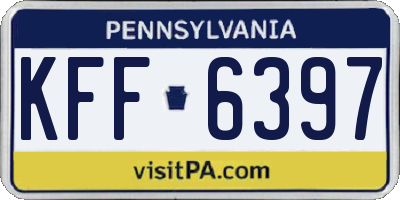 PA license plate KFF6397