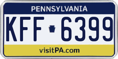 PA license plate KFF6399