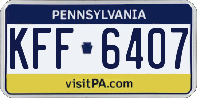 PA license plate KFF6407