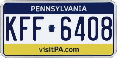 PA license plate KFF6408