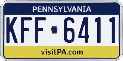 PA license plate KFF6411