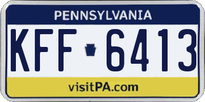 PA license plate KFF6413