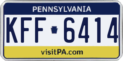 PA license plate KFF6414