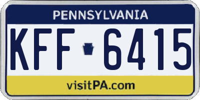 PA license plate KFF6415