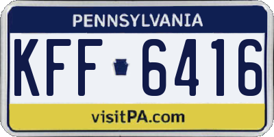 PA license plate KFF6416