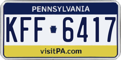 PA license plate KFF6417
