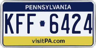 PA license plate KFF6424