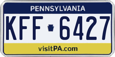 PA license plate KFF6427