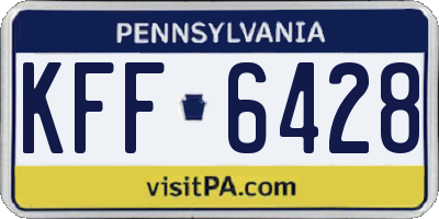 PA license plate KFF6428