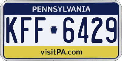 PA license plate KFF6429
