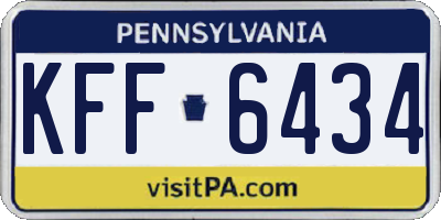 PA license plate KFF6434