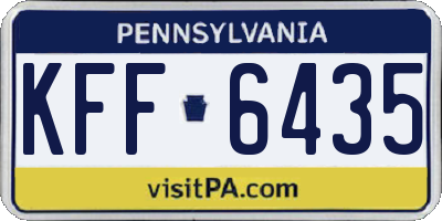 PA license plate KFF6435