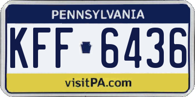 PA license plate KFF6436