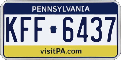 PA license plate KFF6437