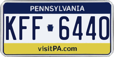 PA license plate KFF6440