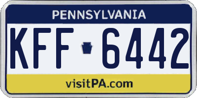 PA license plate KFF6442