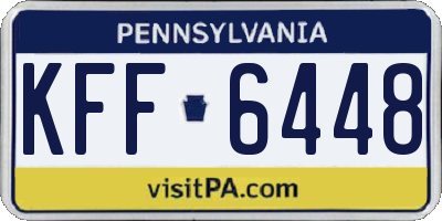 PA license plate KFF6448