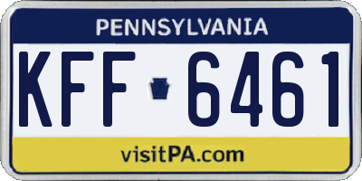PA license plate KFF6461