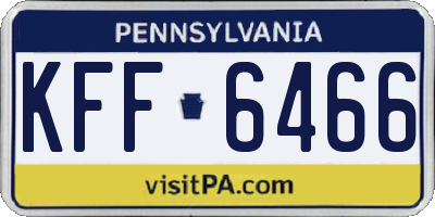 PA license plate KFF6466