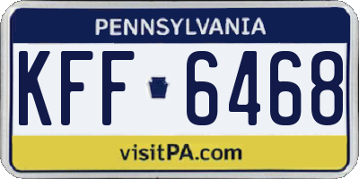 PA license plate KFF6468