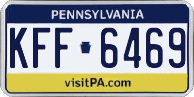 PA license plate KFF6469