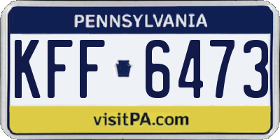 PA license plate KFF6473