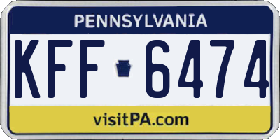 PA license plate KFF6474