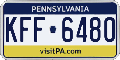 PA license plate KFF6480