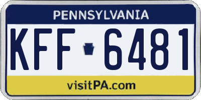 PA license plate KFF6481