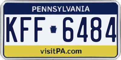 PA license plate KFF6484