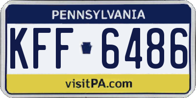 PA license plate KFF6486