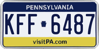 PA license plate KFF6487