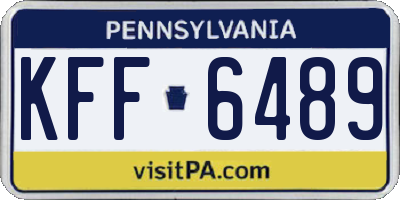 PA license plate KFF6489