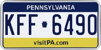 PA license plate KFF6490