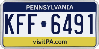 PA license plate KFF6491