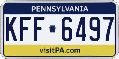 PA license plate KFF6497