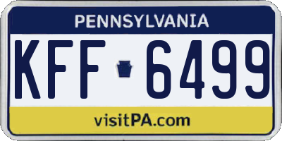 PA license plate KFF6499