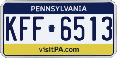 PA license plate KFF6513