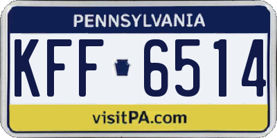 PA license plate KFF6514