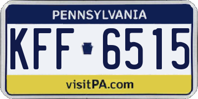 PA license plate KFF6515