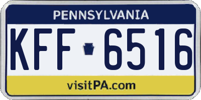PA license plate KFF6516
