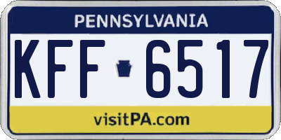 PA license plate KFF6517