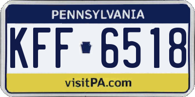 PA license plate KFF6518