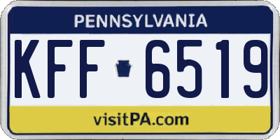 PA license plate KFF6519