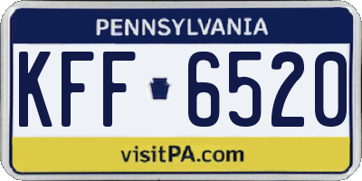 PA license plate KFF6520