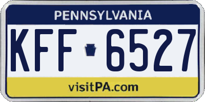 PA license plate KFF6527