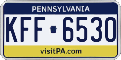 PA license plate KFF6530