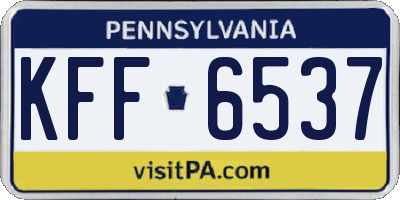 PA license plate KFF6537
