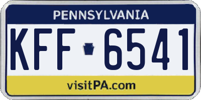 PA license plate KFF6541