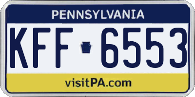PA license plate KFF6553